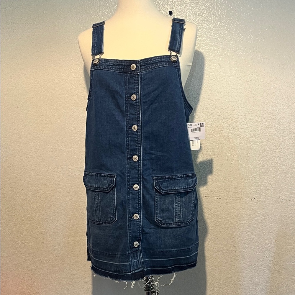 American Eagle Denim Button-Front Overall Dress